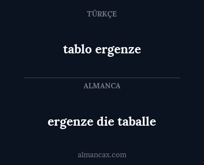 tablo ergenze - ergenze die taballe