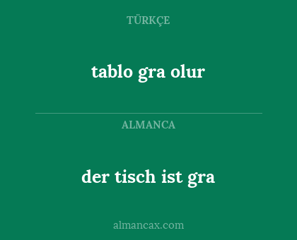 tablo gra olur - der tisch ist gra