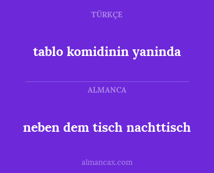 neben dem tisch nachttisch - tablo komidinin yaninda