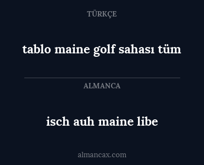 isch auh maine libe - tablo maine golf sahası tüm
