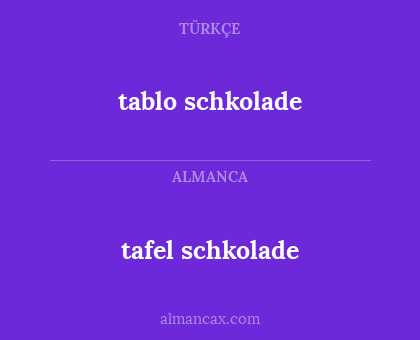 tablo schkolade - tafel schkolade