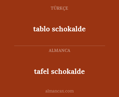 tablo schokalde - tafel schokalde