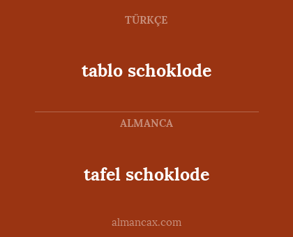 tafel schoklode - tablo schoklode