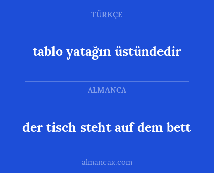 der tisch steht auf dem bett - tablo yatağın üstündedir