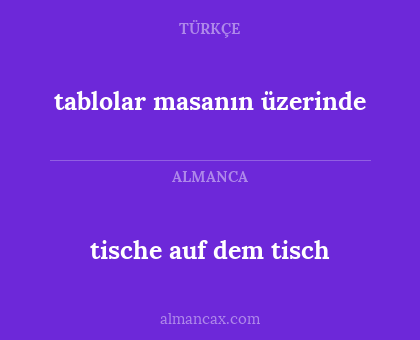 tablolar masanın üzerinde - tische auf dem tisch