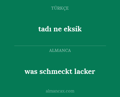 tadı ne eksik - was schmeckt lacker