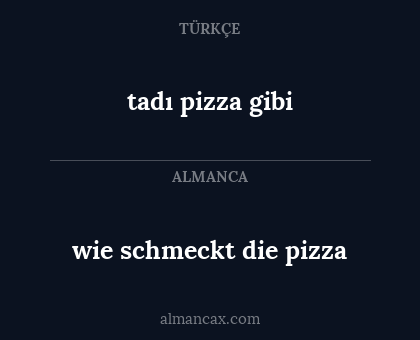 tadı pizza gibi - wie schmeckt die pizza