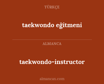 taekwondo eğitmeni - taekwondo-instructor
