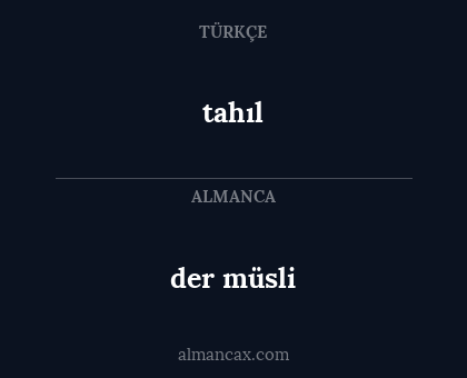 der müsli - tahıl