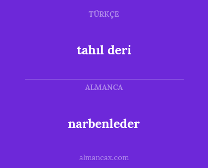 tahıl deri - narbenleder