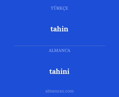 tahin - tahini