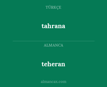 teheran - tahrana