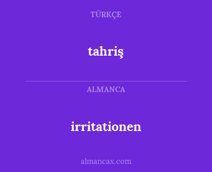 irritationen - tahriş