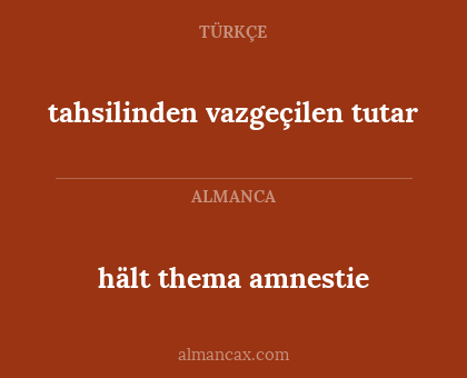 hält thema amnestie - tahsilinden vazgeçilen tutar