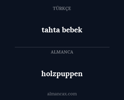 holzpuppen - tahta bebek