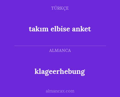 klageerhebung - takım elbise anket