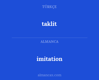 imitation - taklit