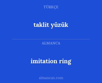 imitation ring - taklit yüzük