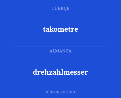 takometre - drehzahlmesser