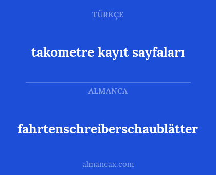 fahrtenschreiberschaublätter - takometre kayıt sayfaları