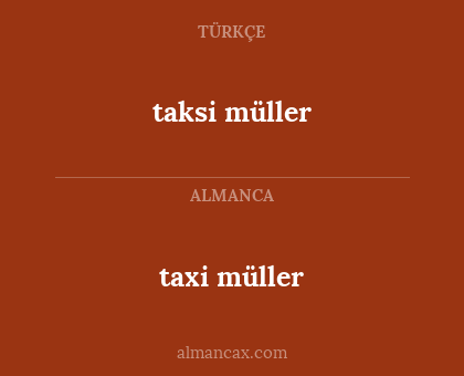taxi müller - taksi müller