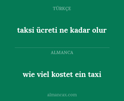 taksi ücreti ne kadar olur - wie viel kostet ein taxi