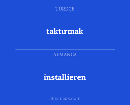 installieren - taktırmak