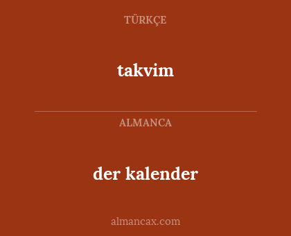 der kalender - takvim