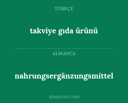nahrungsergänzungsmittel - takviye gıda ürünü