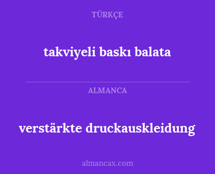 takviyeli baskı balata - verstärkte druckauskleidung