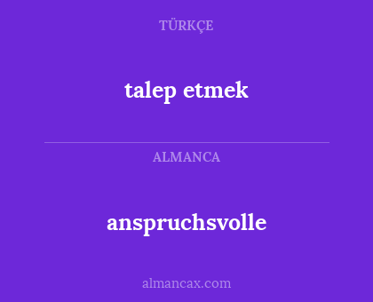 anspruchsvolle - talep etmek