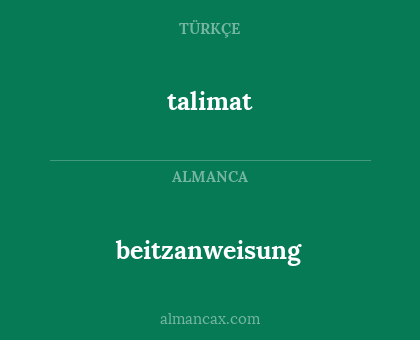 talimat - beitzanweisung