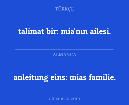 talimat bir: mia'nın ailesi. - anleitung eins: mias familie.