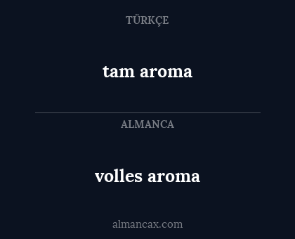 tam aroma - volles aroma