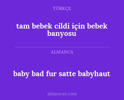 tam bebek cildi için bebek banyosu - baby bad fur satte babyhaut