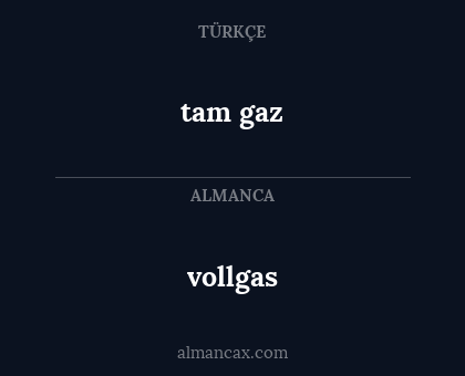 tam gaz - vollgas