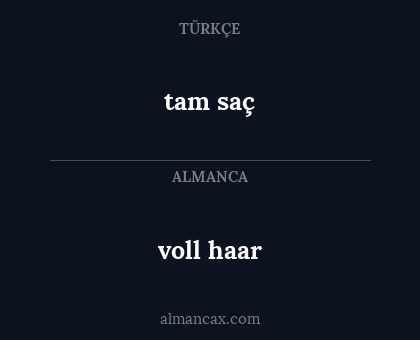 tam saç - voll haar