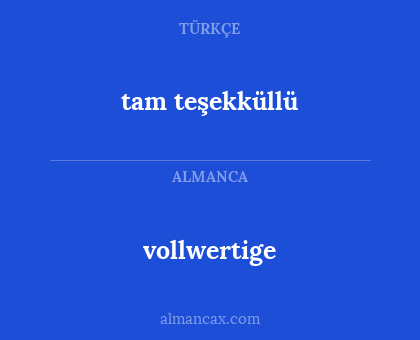 tam teşekküllü - vollwertige