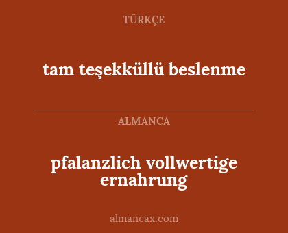 tam teşekküllü beslenme - pfalanzlich vollwertige ernahrung