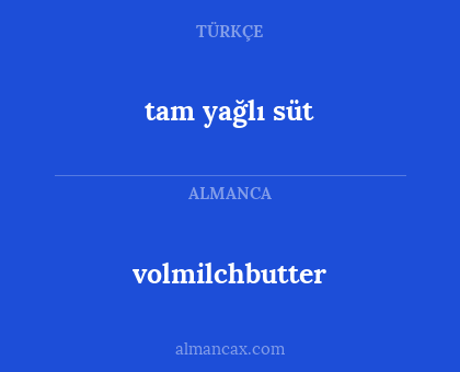 tam yağlı süt - volmilchbutter