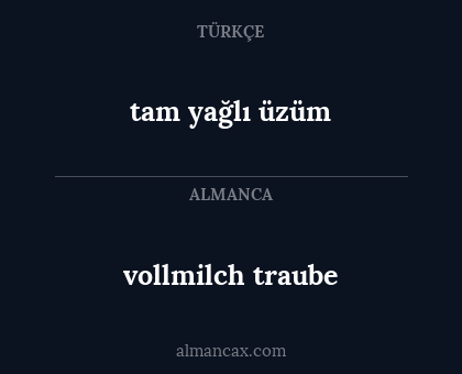 tam yağlı üzüm - vollmilch traube