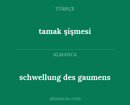 tamak şişmesi - schwellung des gaumens