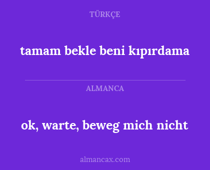 tamam bekle beni kıpırdama - ok, warte, beweg mich nicht