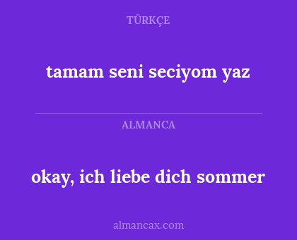 okay, ich liebe dich sommer - tamam seni seciyom yaz