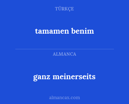 tamamen benim - ganz meinerseits