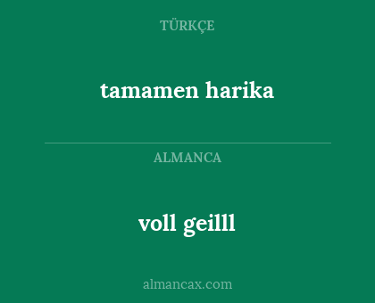tamamen harika - voll geilll