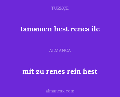 mit zu renes rein hest - tamamen hest renes ile