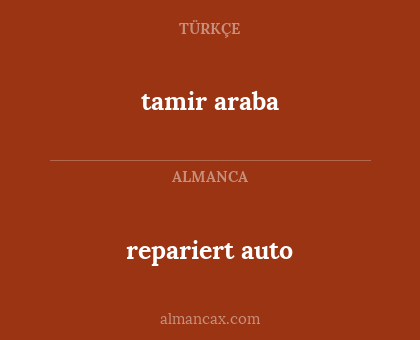 repariert auto - tamir araba