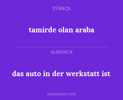 tamirde olan araba - das auto in der werkstatt ist