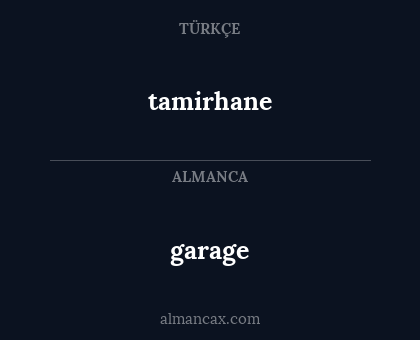 garage - tamirhane